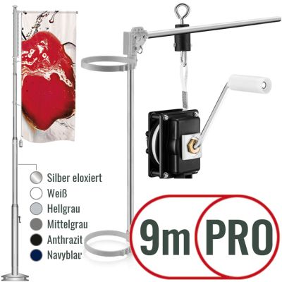 Fahnenmast Windtracker Kurbel PRO 900cm